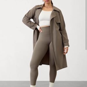 RARE Athleta stretchy trench jacket Taupe